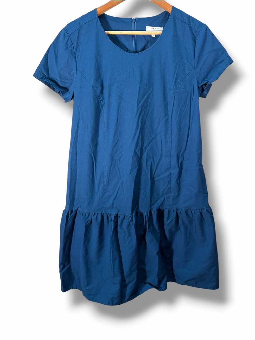 Universal Standard x J.Crew Navy Blue Drop Waist Short Sleeve Mini Dress Size M